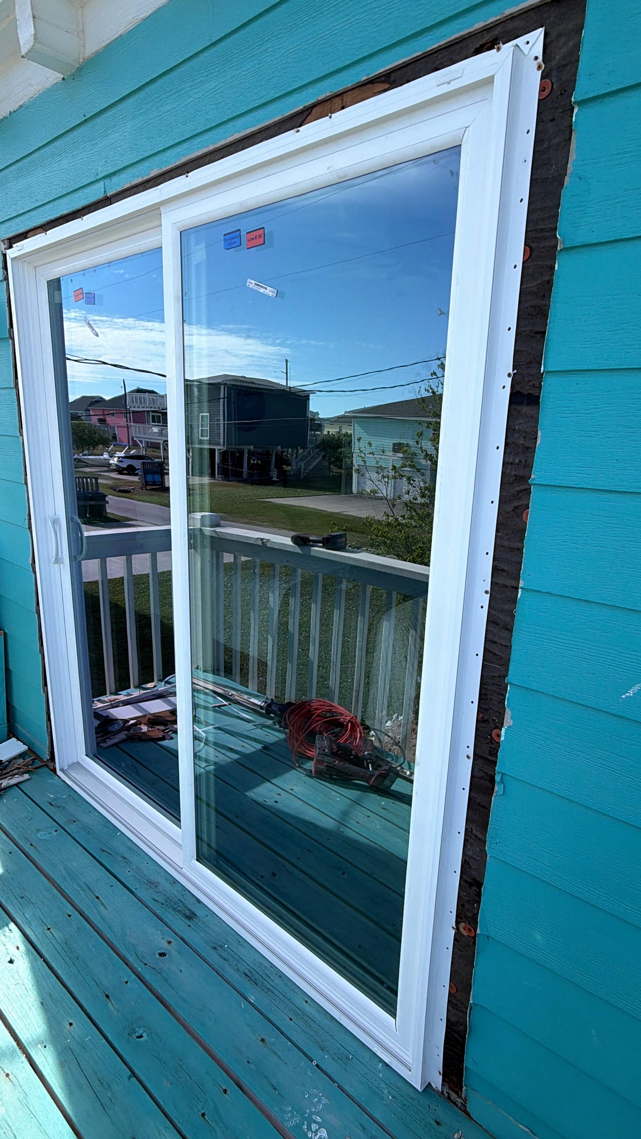 Flooded Galveston property after hurricane